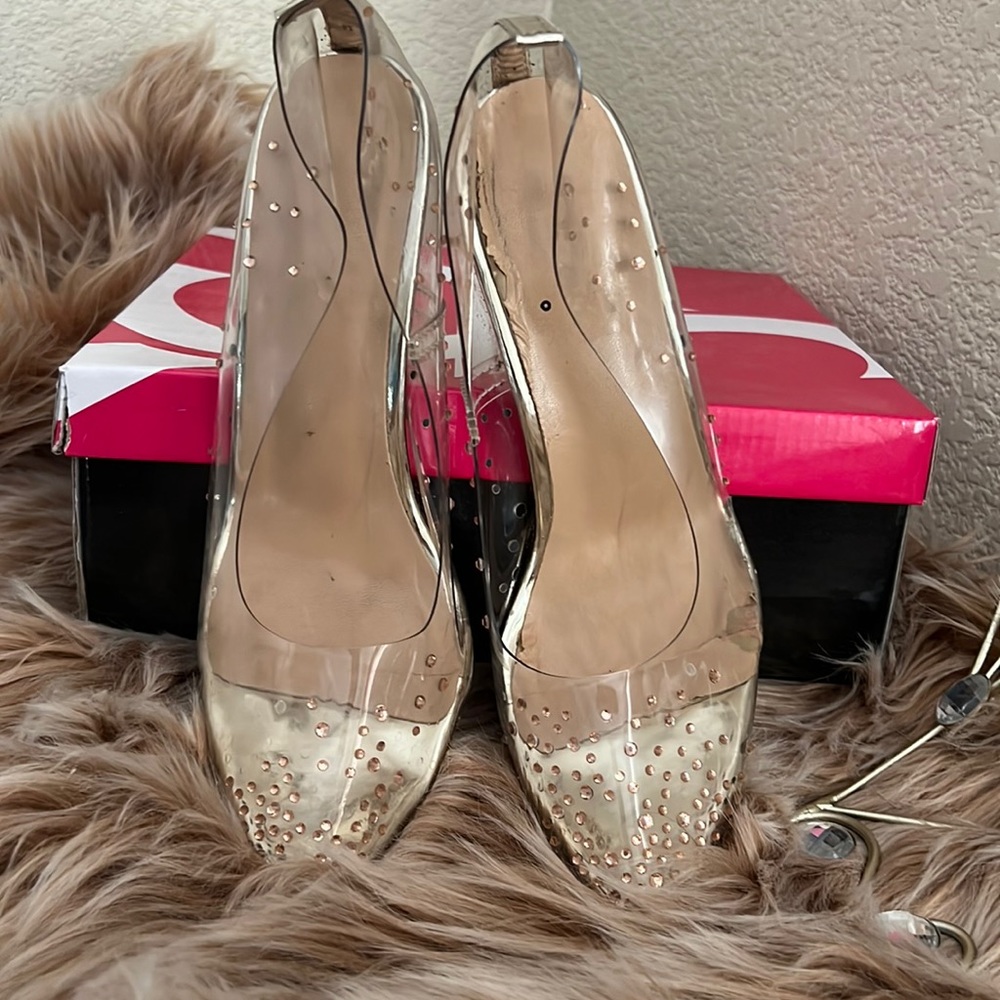 Clear sparkling heels